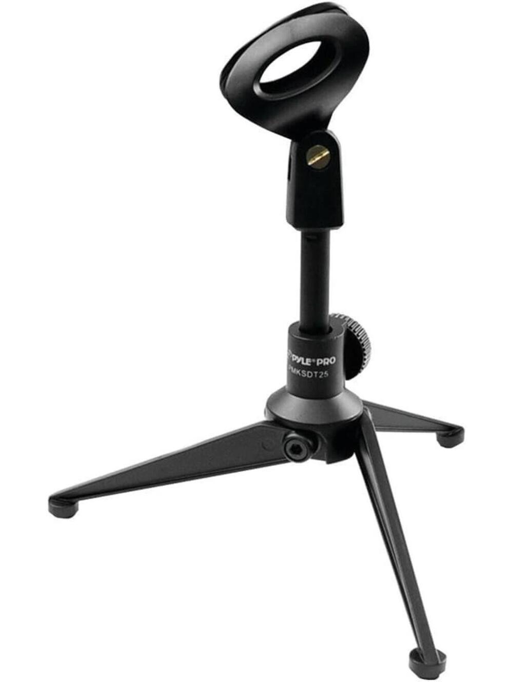 Pyle Desktop Microphone Stand - Heavy Duty Metal Tripod Adjustable height NEW